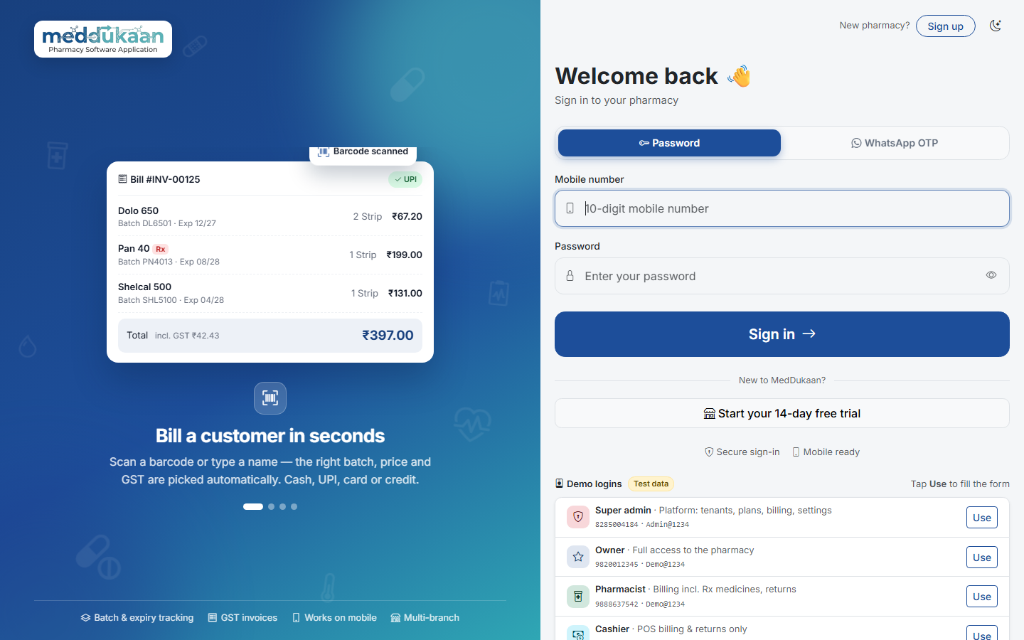 MedDukaan — Pharmacy Billing & Stock Software — screenshot 5